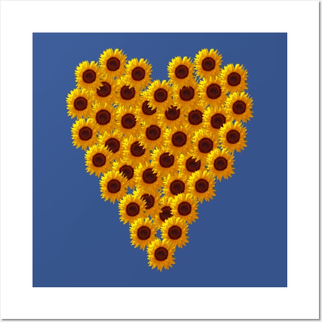 Love a Sunflower Heart on Valentines Day Wall Art by ellenhenryart